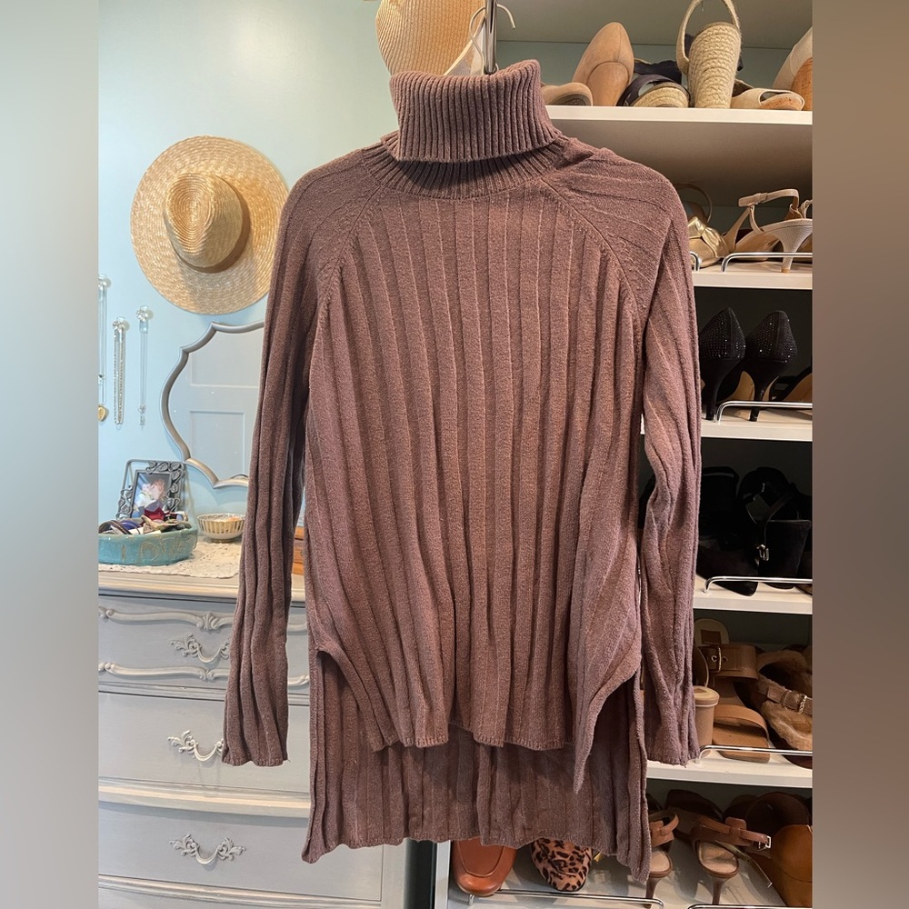 Long, turtleneck sweater-Evereve